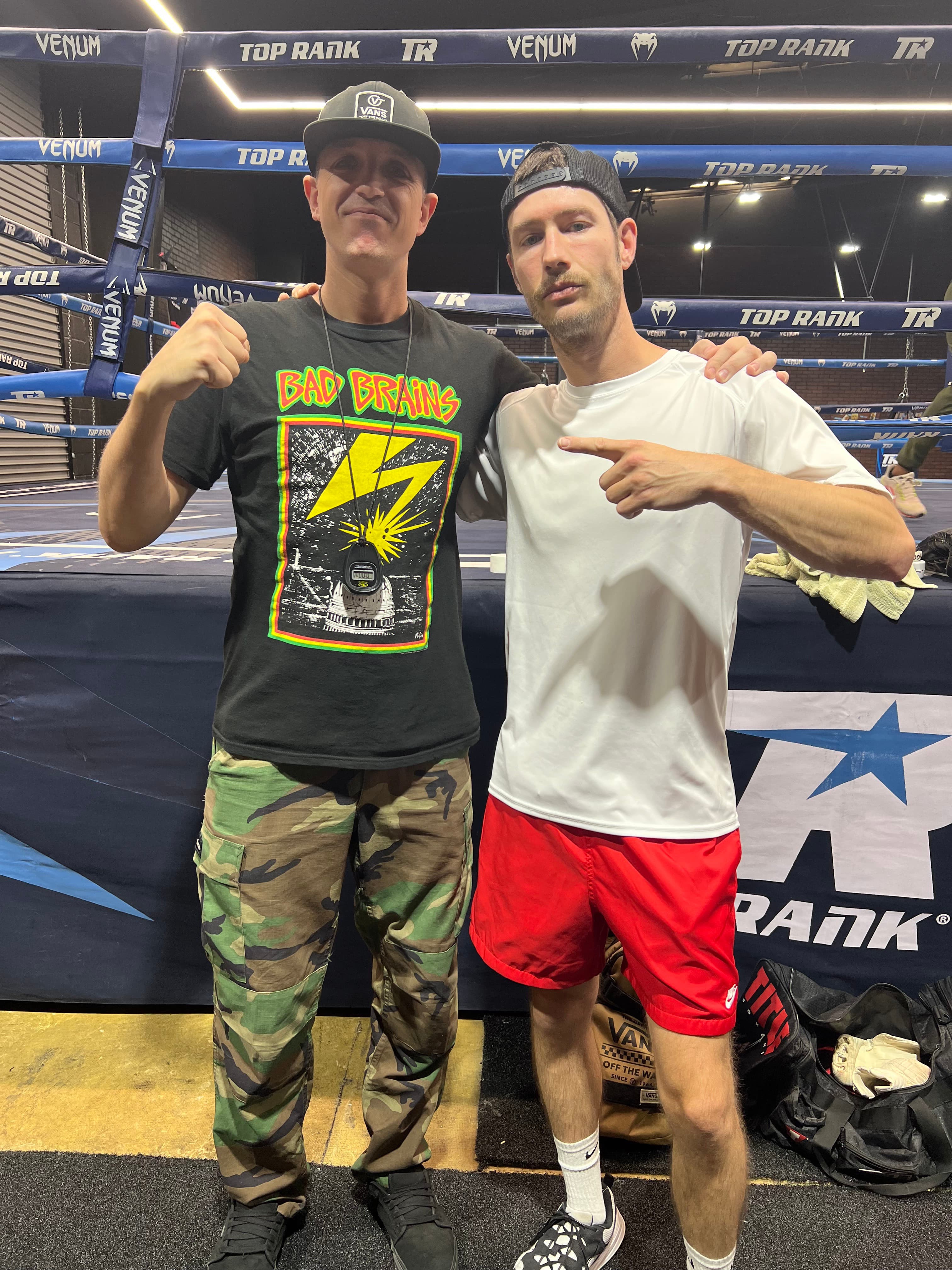 Coach Justin Gamber and Stephen Grand at Music City Boxing