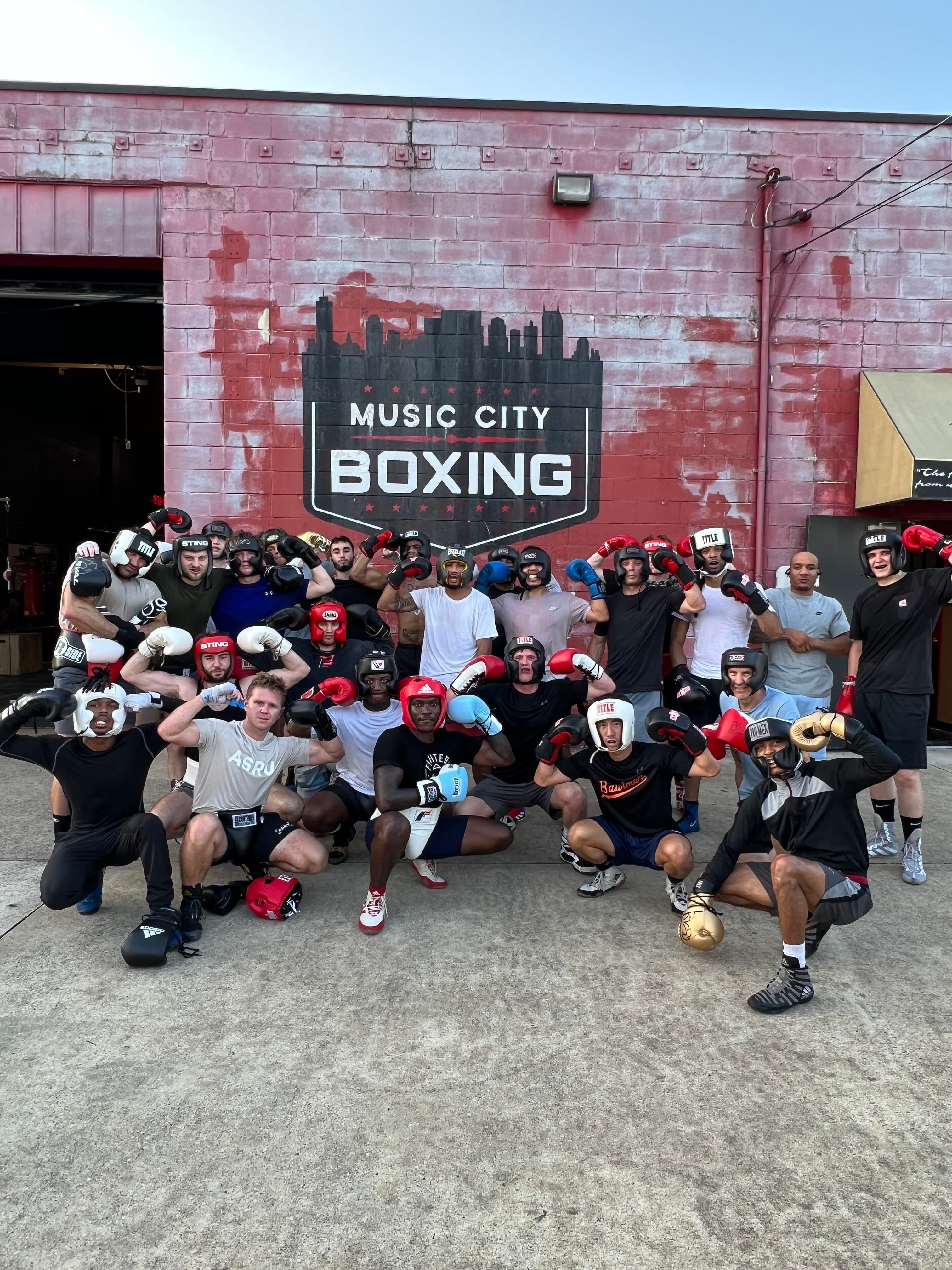 Music City Boxing fighters together after a sparring session in Nashville