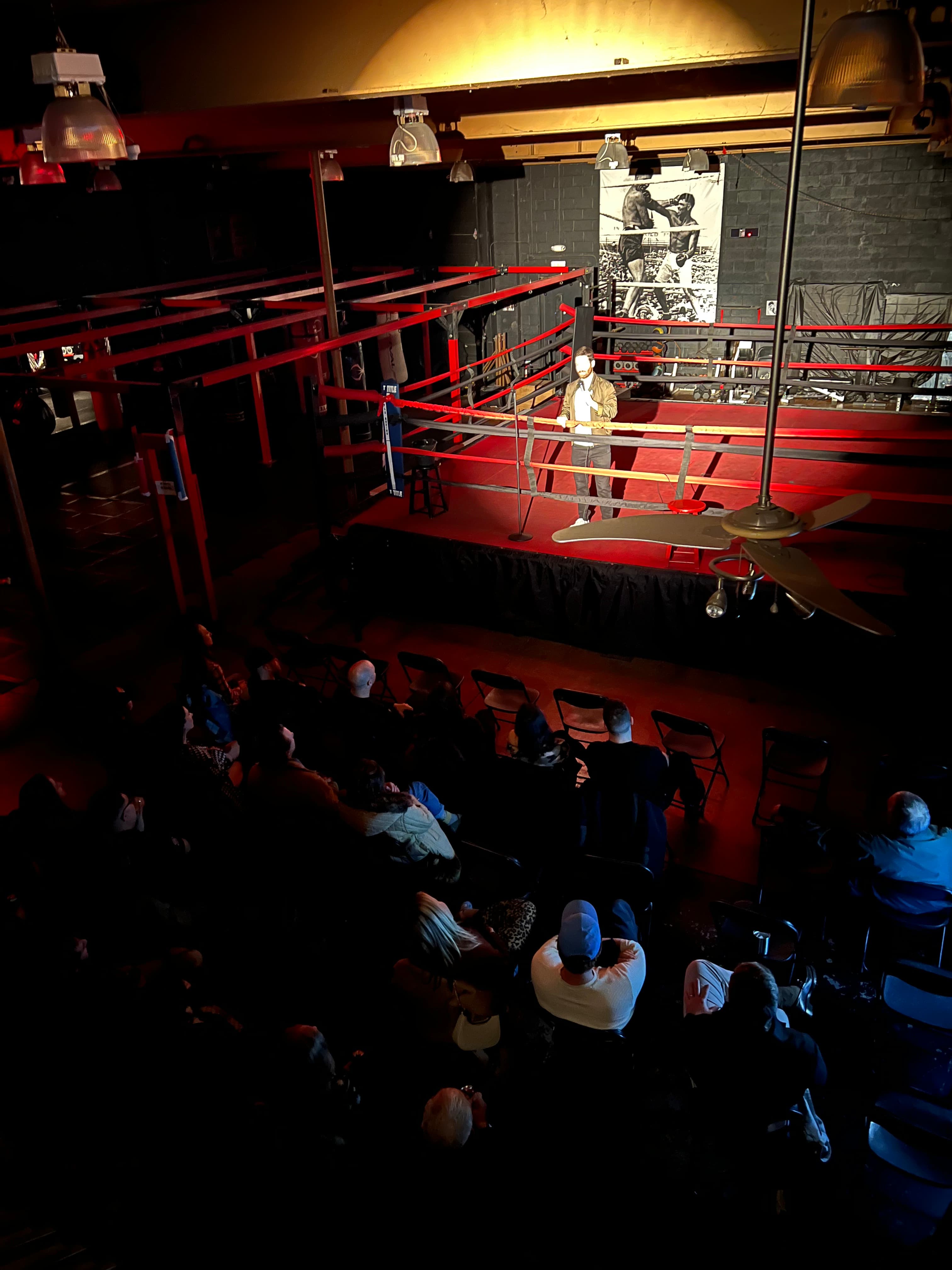 Audience watching a live event inside Music City Boxing